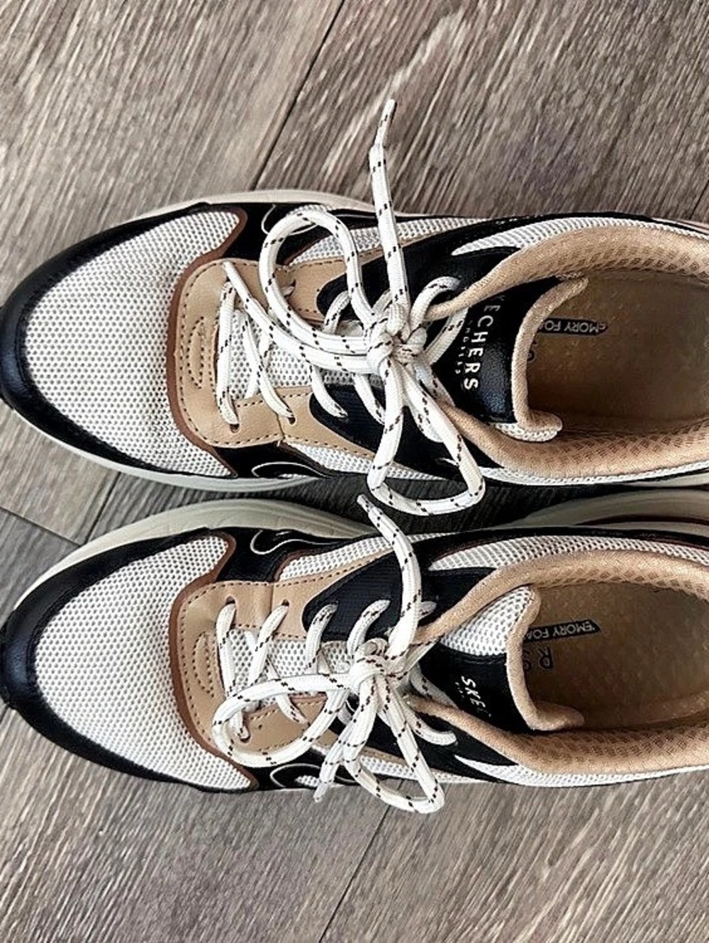 Skechers Women's Black & Cream Sneakers - Picture 4 of 5